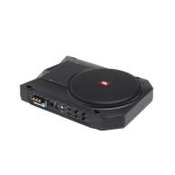 BassPro SL2 - Black - Add high-performance bass with a low-profile woofer enclosure - Self-Powered, 8" (200mm) low-profile  under seat subwoofer system - Hero
