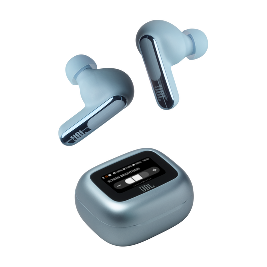【美品】JBL LIVE BEAM 3 ワイヤレスイヤホン シルバー JBL Live Beam 3 | True wireless noise-cancelling closed-stick earbuds