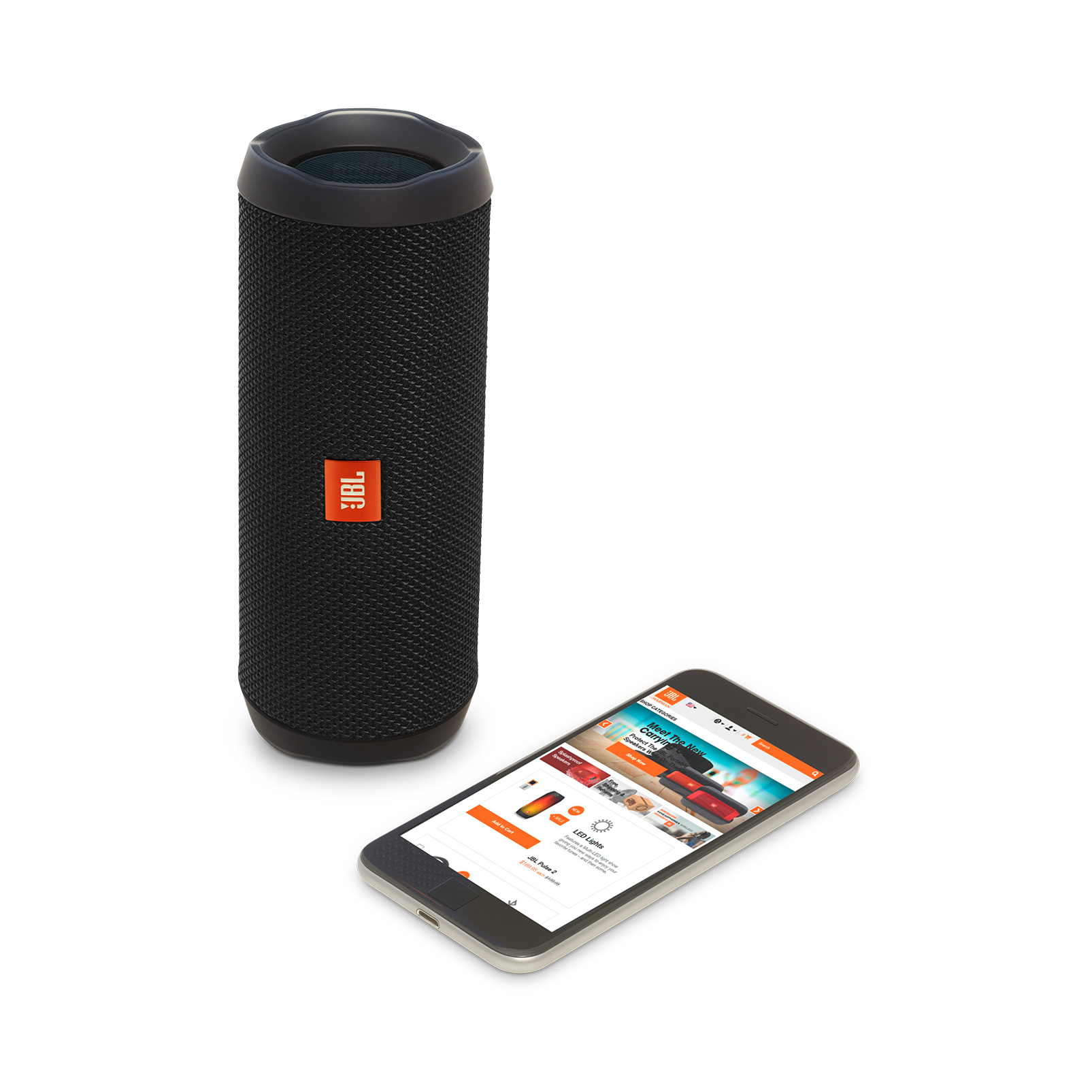 JBL Flip 4 - Black - A full-featured waterproof portable Bluetooth speaker with surprisingly powerful sound. - Detailshot 2